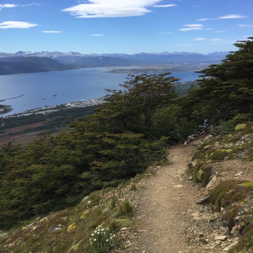 Looking back down to Puerto Williams and across the Beagle Channel